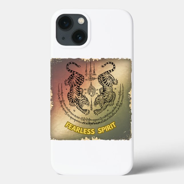 Twin Tigers Sak Yant iphone case | Fearless Spirit (Back)
