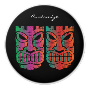 Twin Tiki Sculpture Thunder_Cove Ceramic Knob