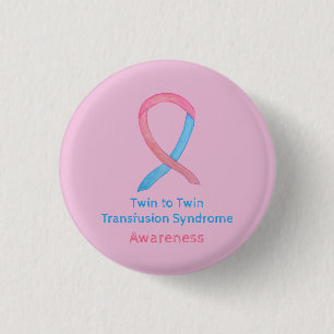 Twin to Twin Transfusion Awareness Ribbon Art Pin