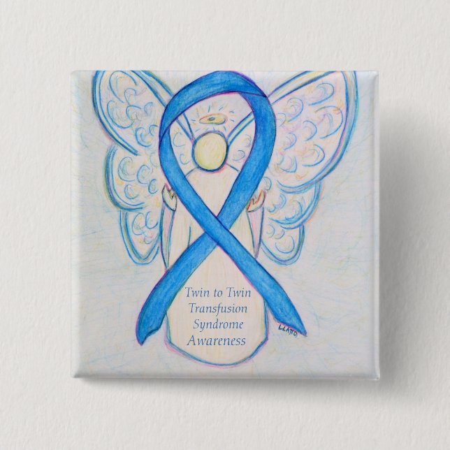 Twin to Twin Transfusion Awareness Ribbon Art Pin (Front)
