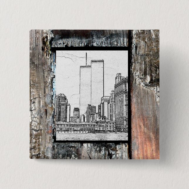 Twin Towers 15 Cm Square Badge (Front)