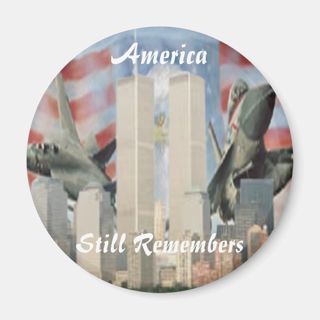 Twin Towers 9/11 Remembrance Magnet (Front)
