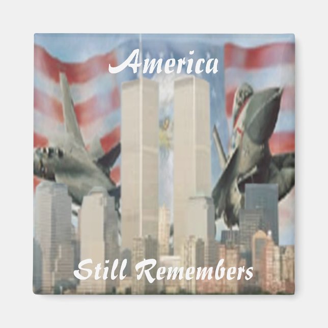 Twin Towers 9/11 Remembrance Magnet (Front)