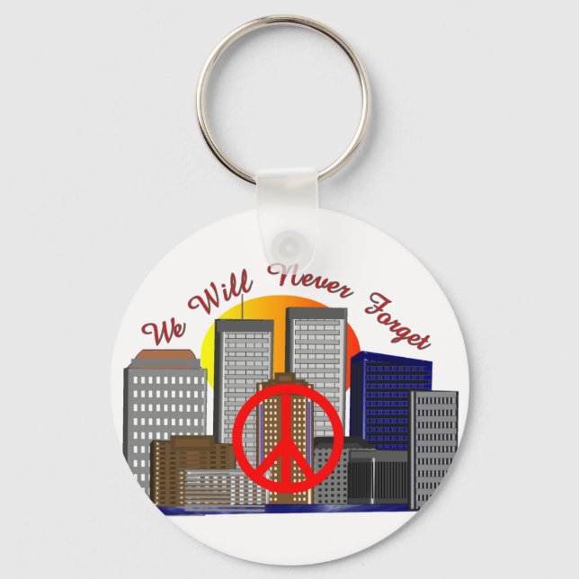 Twin Towers Art Gifts for All Ages Key Ring (Front)