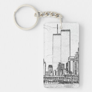 Twin Towers & Prayer for Restoration Key Ring