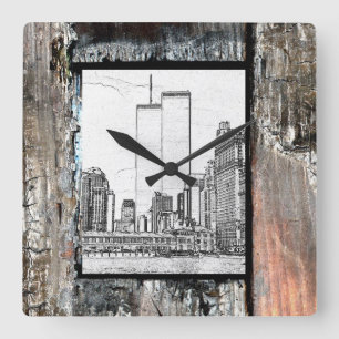Twin Towers Square Wall Clock