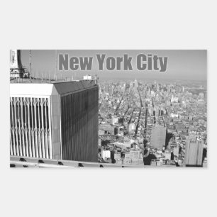 Twin towers World Trade Center NYC Rectangular Sticker