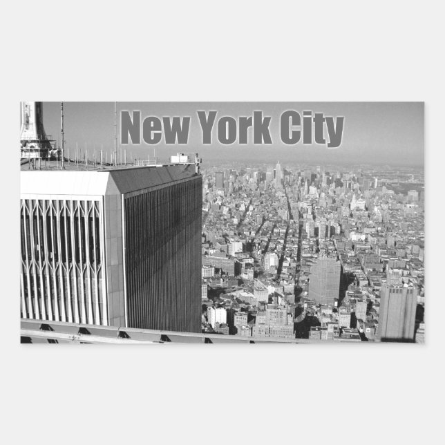 Twin towers World Trade Center NYC Rectangular Sticker (Front)
