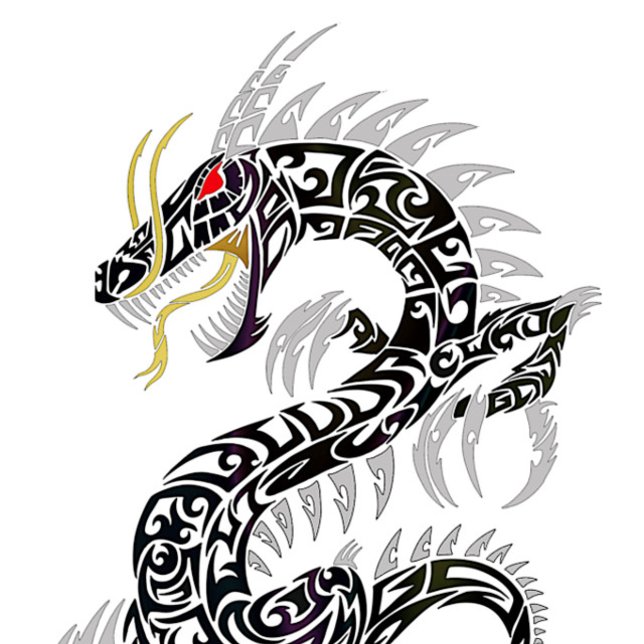 Twin Tribal Dragon Skate Board T-Shirt (Creator Uploaded)