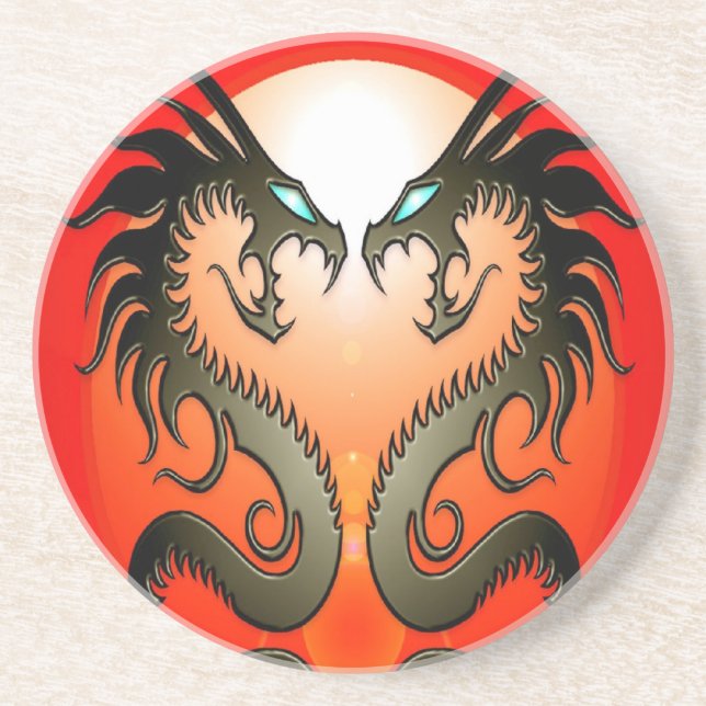 Twin Tribal Dragons Coaster (Front)