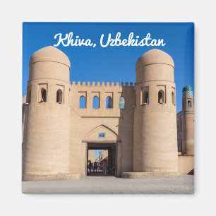 Twin-turreted West Gate - Khiva, Uzbekistan Magnet