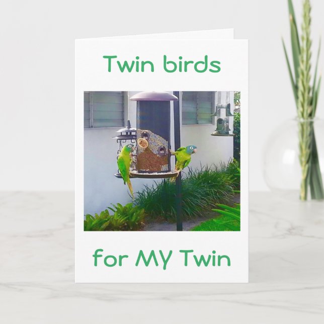 TWIN-TWIN BIRDS SING YOU HAPPY BIRTHDAY CARD (Front)