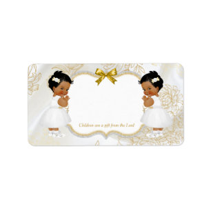 Twin Vintage Baby Girls Baptism Gold White Label