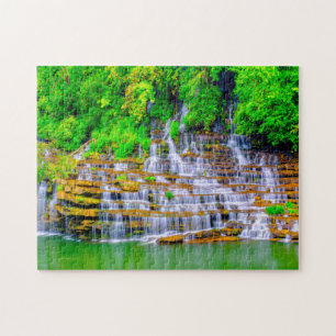 Twin Waterfalls Tennessee. Jigsaw Puzzle