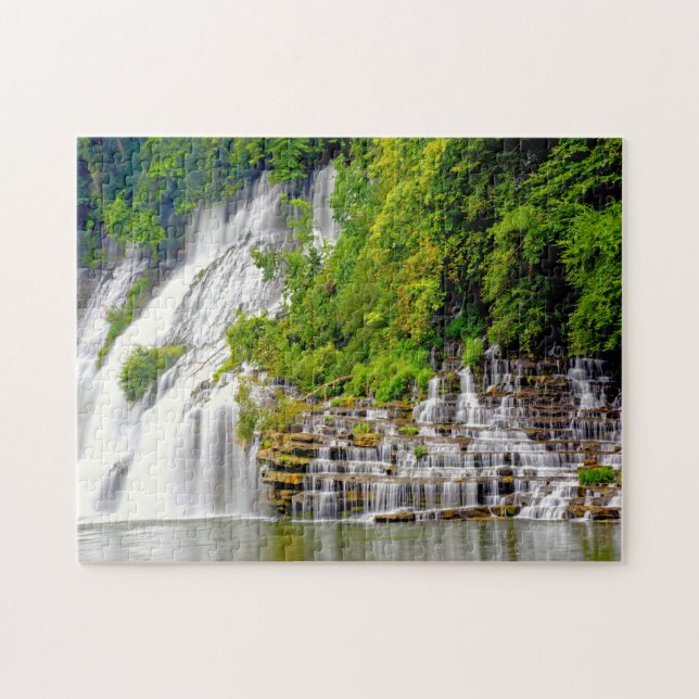 Twin Waterfalls Tennessee. Jigsaw Puzzle (Horizontal)