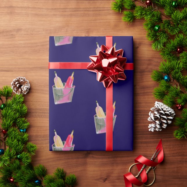 Twin Wine Bottles Wrapping Paper (Holiday Gift)