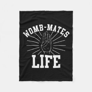 Twin Womb-mates Baby Sibling Pregnant Quote Pun Gi Fleece Blanket