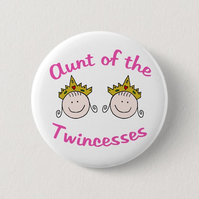 Twincess Aunt 6 Cm Round Badge (Front)
