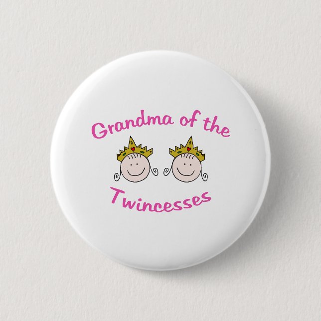 Twincess Grandma 6 Cm Round Badge (Front)
