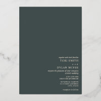 Twine Globes Emerald Wedding Foil Invitation