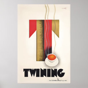 Twining Tea Vintage Poster  Tea Cup Kitchen Print