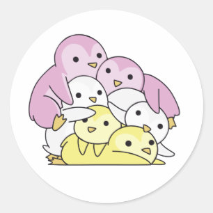 Twink Flag Pride Lgbtq Cute Penguin Classic Round Sticker