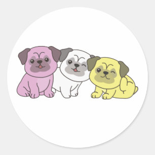 Twink Flag Pug Pride Lgbtq Cute Dogs Classic Round Sticker