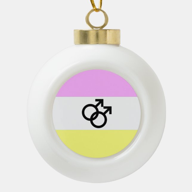 Twink Pride Flag Ceramic Ball Christmas Ornament (Front)