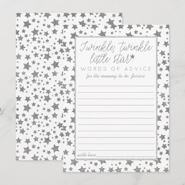 Twink, Twinkle Little Star Baby Shower Advice (Front/Back)