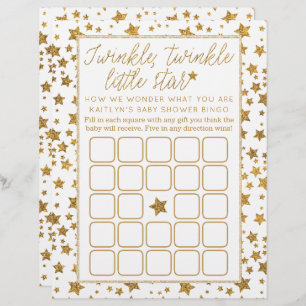 Twink, Twinkle Little Star Baby Shower Bingo