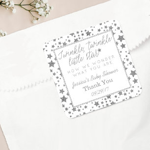 Twink, Twinkle Little Star Baby Shower Thank You Square Sticker