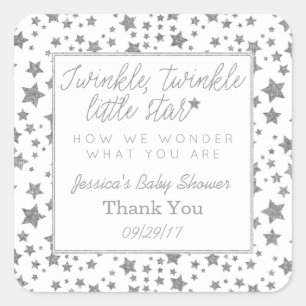 Twink, Twinkle Little Star Baby Shower Thank You Square Sticker
