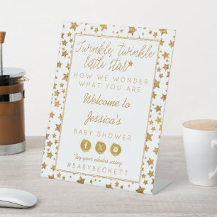 Twink, Twinkle Little Star Baby Shower Welcome Pedestal Sign