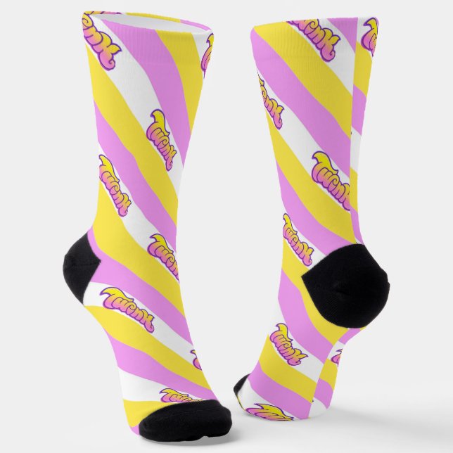 Twink unisex LGBTQ+ Gay Pride  Socks (Angled)