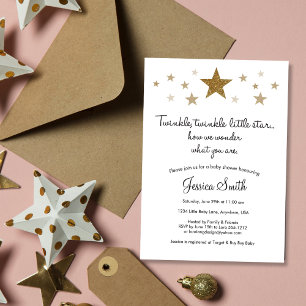 Twinke Twinkle Little Star Baby Shower Invitation