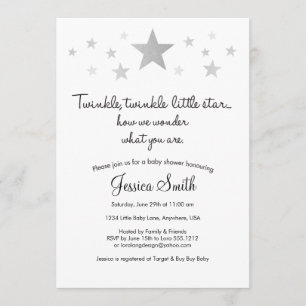 Twinke Twinkle Little Star Baby Shower Invitation