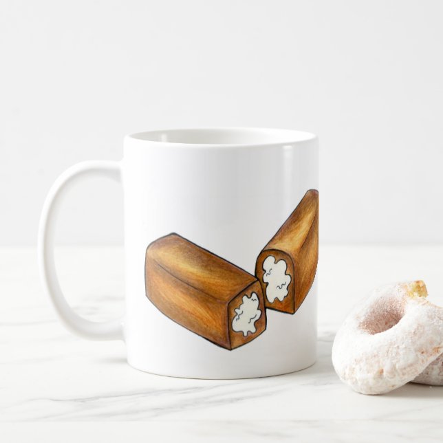 Twinkie Cream-Filled Snack Cake Junk Food Foodie Coffee Mug (With Donut)