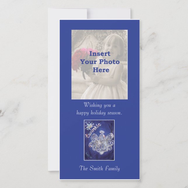 Twinkle Angel Photo Christmas Card (Front)