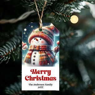 Twinkle Bright Snowman Personalized Christmas  Gift Tags