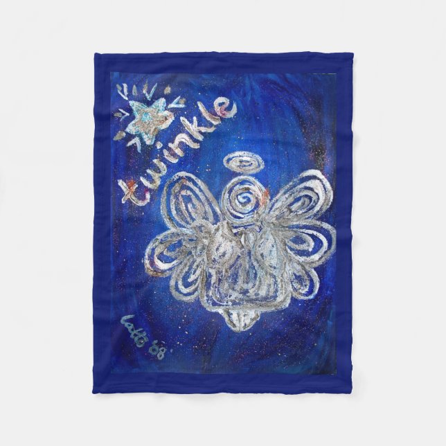 Twinkle Guardian Angel Custom Fleece Blanket (Front)