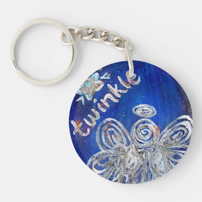 Twinkle Guardian Angel Custom Keychain (Front)
