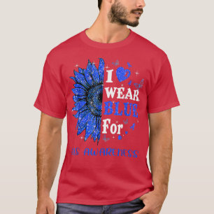 Twinkle Heart Sunflower I Wear Blue For Als Awaren T-Shirt