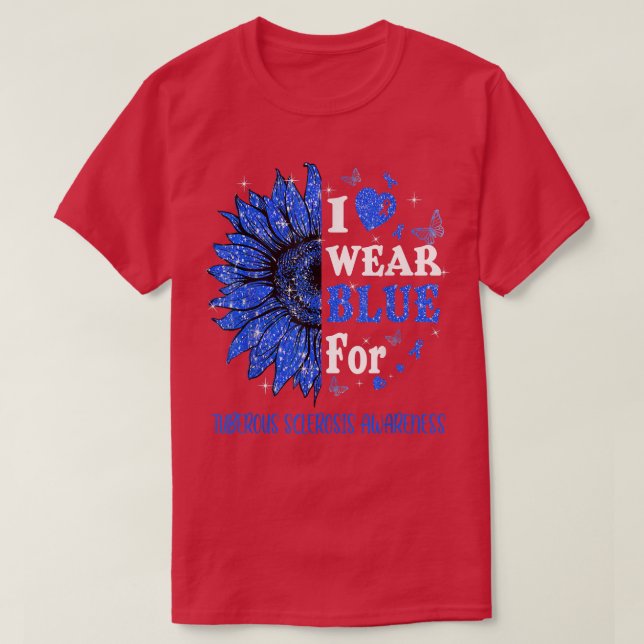 Twinkle Heart Sunflower Tuberous Sclerosis Awarene T-Shirt (Design Front)