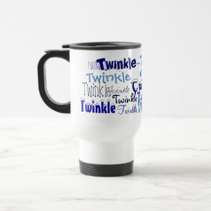 Twinkle Holiday Blue Graphics Travel Mug