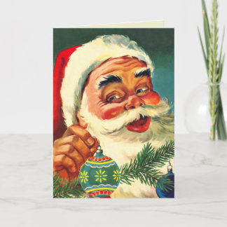 Twinkle in his eye Santa Holiday Card