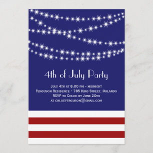 Twinkle Lights 4th of July Party Invitation
