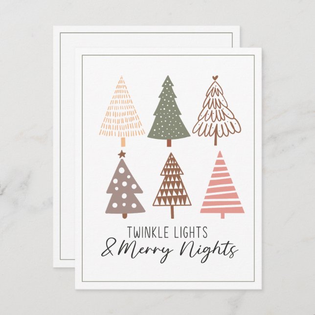 Twinkle Lights and Merry Nights Christmas Tree Card (Front/Back)