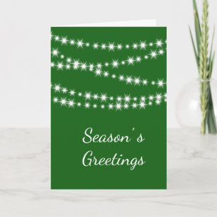 Twinkle Lights Green Season's Greetings Holiday