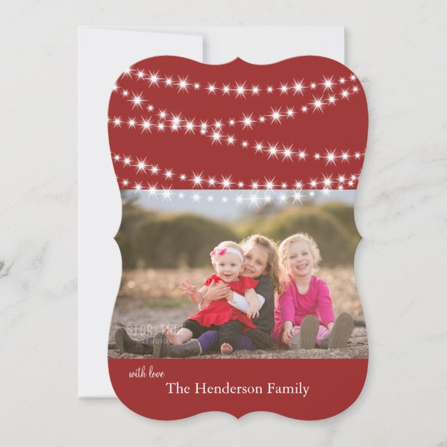Twinkle Lights Holiday Photo Card (Front)