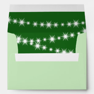 Twinkle Lights Invitation Envelope (green)